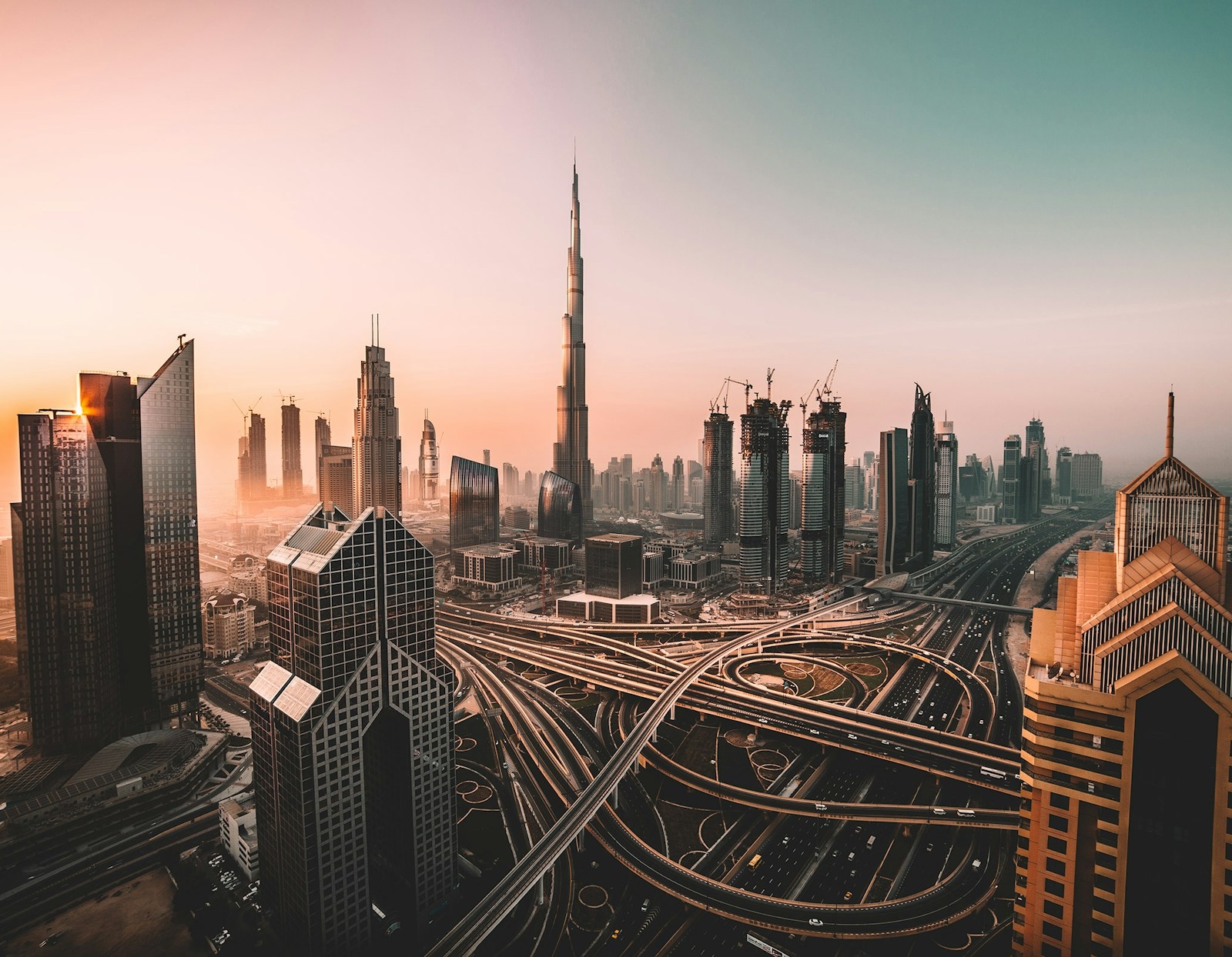 Gulf city skyline at dusk