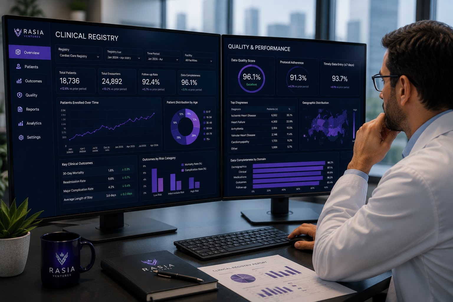 Clinical registry analytics dashboard